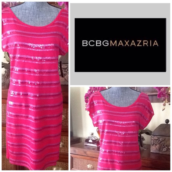 BCBGMaxAzria Dresses & Skirts - BCBG MaxAzria Sangria (Fucshia) Sequin Dress. NWT.