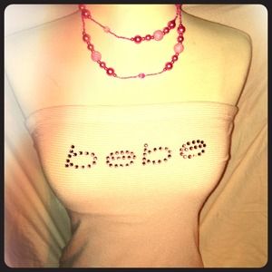 AUTHENTIC Bebe tube top with crystals.