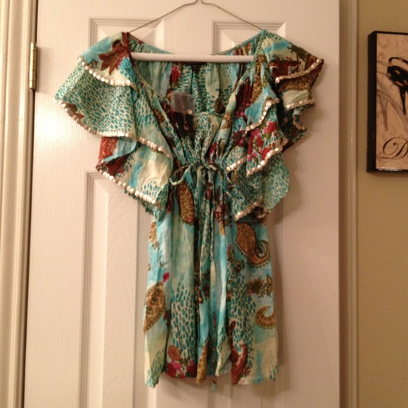 Cute multi-colored summer top.
