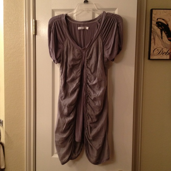 Grey silk/cotton dress.