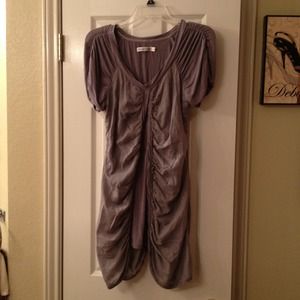 Grey silk/cotton dress.