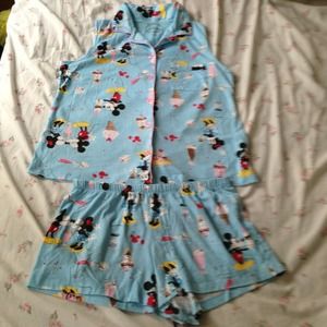 Mickey and Minnie Disney Pajama Set! Super Cute!