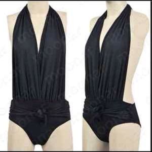 Halter Backless Deep V Swimsuit