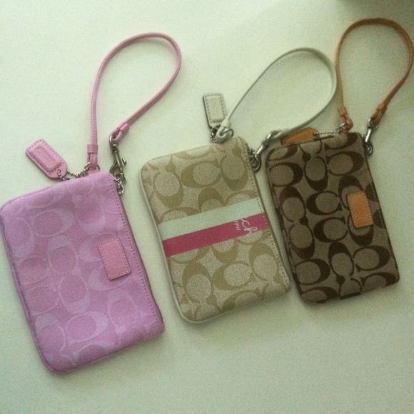 Bundle of three authentic coach wristlets