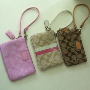 Bundle of three authentic coach wristlets