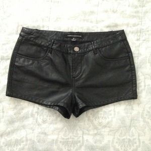 Foreign exchange black leather shorts