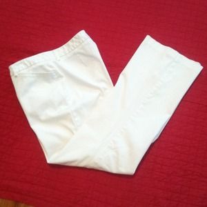 White Cotton/ Spandex Pants