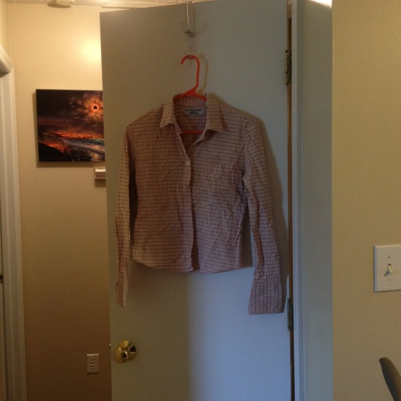 Country girl!!! Pink and blue plaid button down.