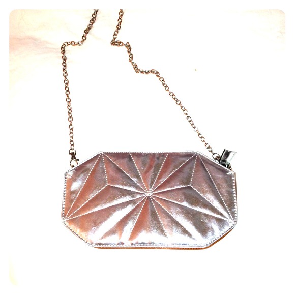 Silver clutch/cross body bag