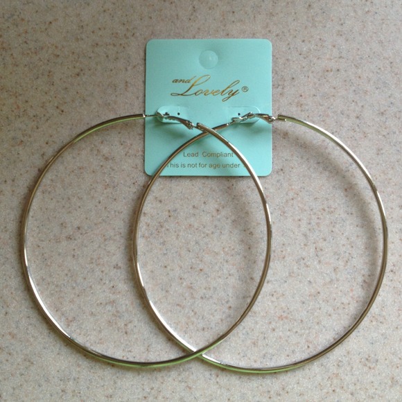 SOLD⚡⚡Giant silver hoop earrings