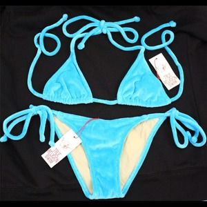 True Religion Brand Jeans Velour Triangle Bikini