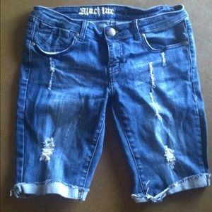 SOLD Distressed Machine Jean Bermuda shorts