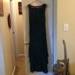 Green tye died like layer dress