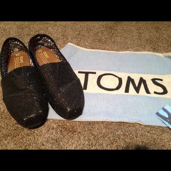 Black Glitter Toms