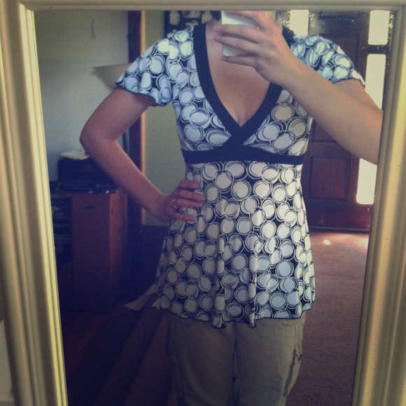 Black and white blouse