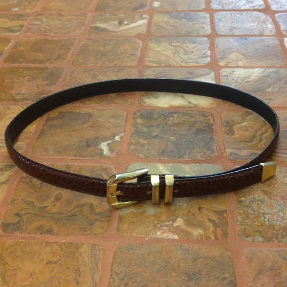 Gianni Versaci Brown Leather Faux Alligator Belt