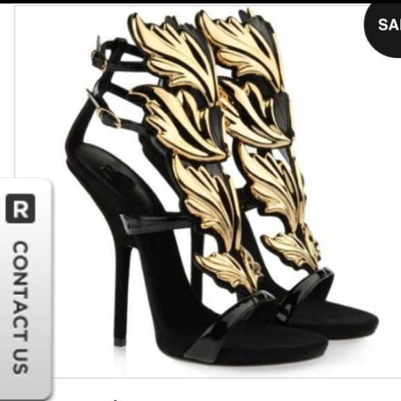Gold flame sandals