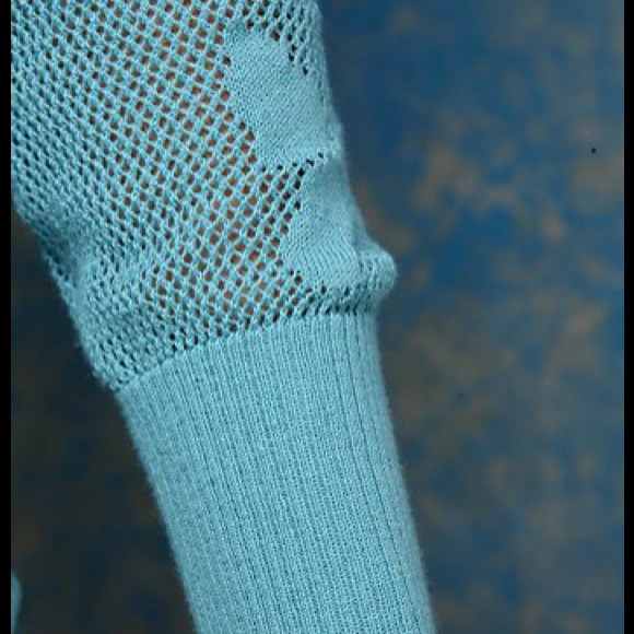 SOLD! Free People Butterfly Blue Mesh Top - Picture 3 of 4