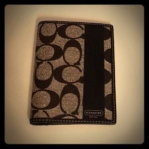 Coach Signature Black Passport Case