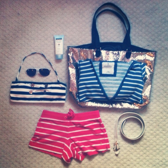 Blue and white striped Abercrombie v-neck hoodie