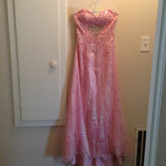Pink Polyester Prom/After 5 Dress