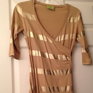 Gold striped party dress