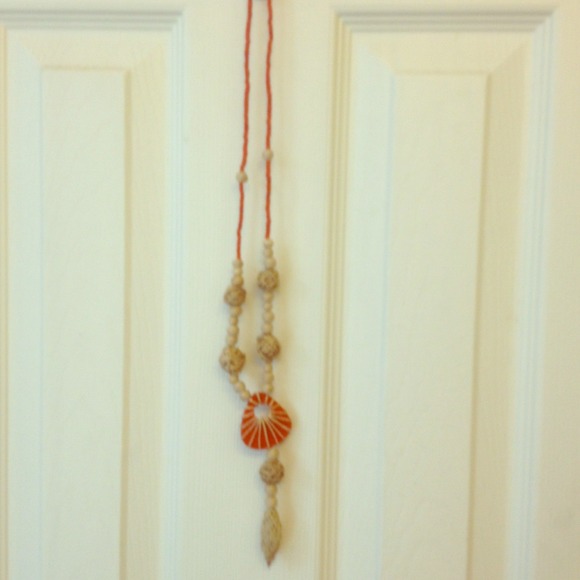 Crochet orange necklace