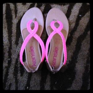 Neon pink sandals