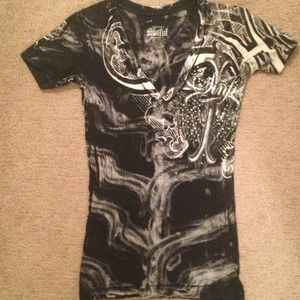 Trade 🆕Black and White Bling V neck Sinful🆕