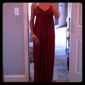 Crimson red tailgate/boat summer dress