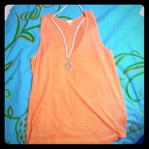 J. Crew Bright Coral Layering Tank - Size Small