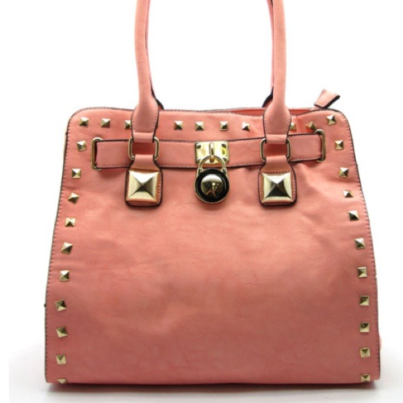 Handbags - Pink studded tote