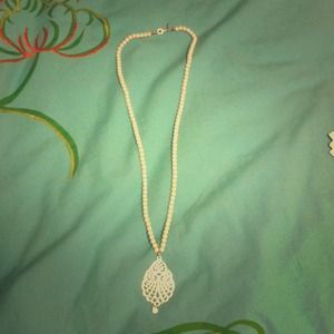 Long white beaded necklace from American Eagle