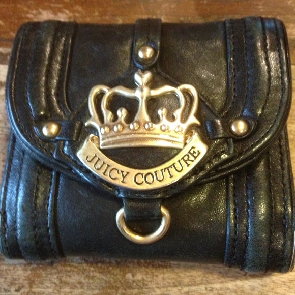 Black leather Juicy Couture princess wallet