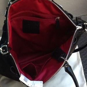 Coach black Madison Lindsey satchel purse