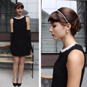 Reduced!! H&M Little Black Dress with Pearl Collar