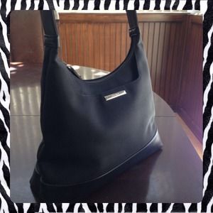 Authentic, black nylon & leather Nine West purse