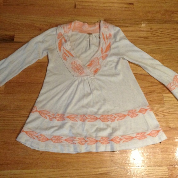 Free people off white and pink knit sweater