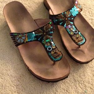 Sequin sandals