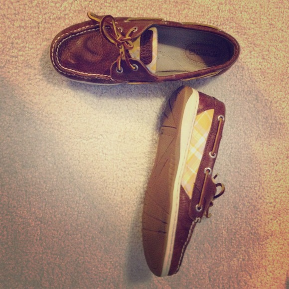 Brown and yellow Sperrys