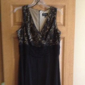 Beautiful black and champagne cocktail dress