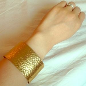 Gold hammered cuff