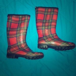 Plaid Rain Boots