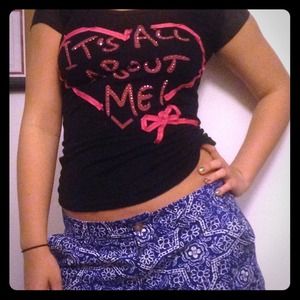 Black cute shirt with chiffon capped sleeves