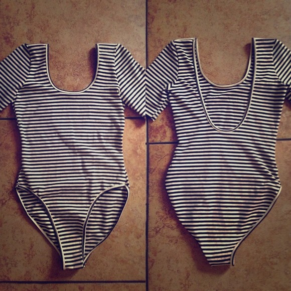 AA striped bodysuit.