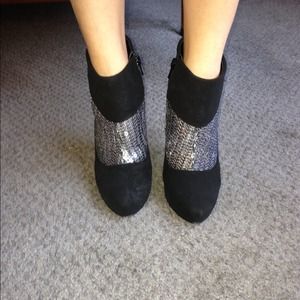 Black suede Nina booties