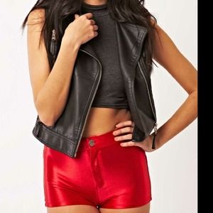 Red disco shorts