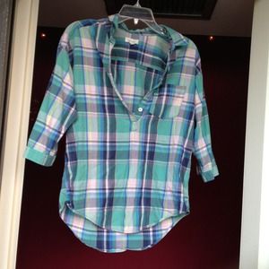 Plaid Aerie Shirt and Earrings