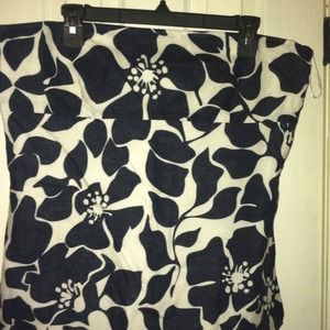 J crew top navy print size 14