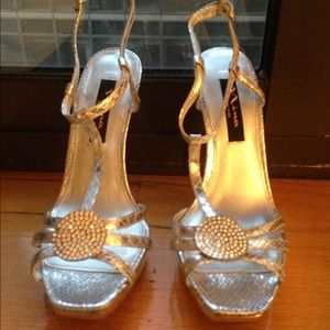 Silver Nina heels